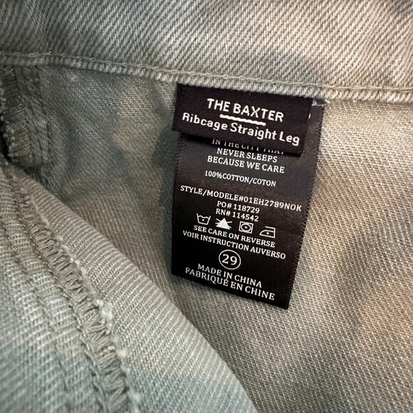 Blank NYC Size 29 Baxter Ribcage Strait Leg Button Fly Jeans in Green - Picture 7 of 7